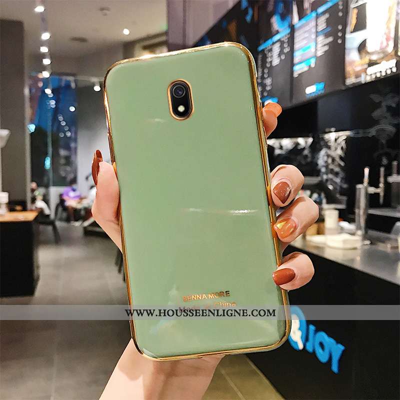 Coque Xiaomi Redmi 8a Silicone Mode Couleur Unie Protection Téléphone Portable Tempérer Verte