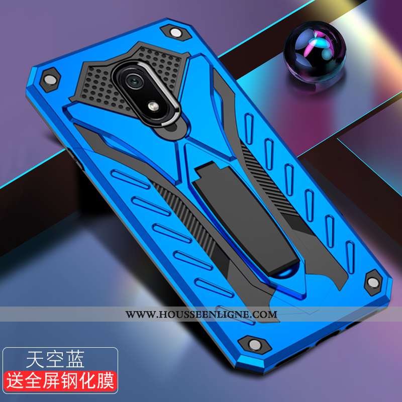 Coque Xiaomi Redmi 8a Tendance Fluide Doux Ballon Délavé En Daim Étui Difficile Nouveau Bleu