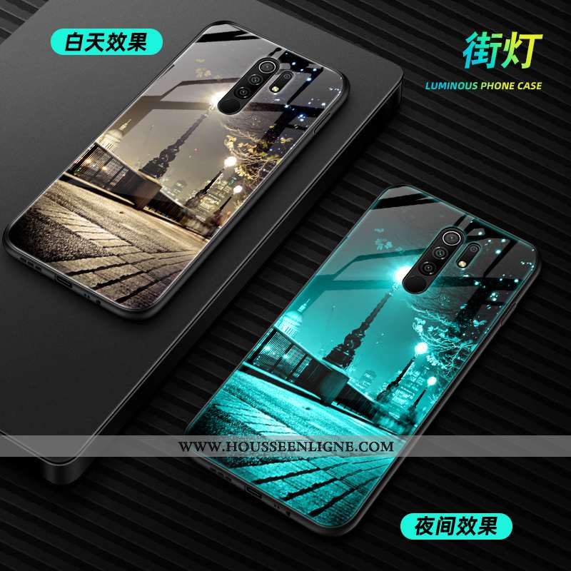 Coque Xiaomi Redmi 9 Mode Protection Verre Amoureux Simple Petit Noir