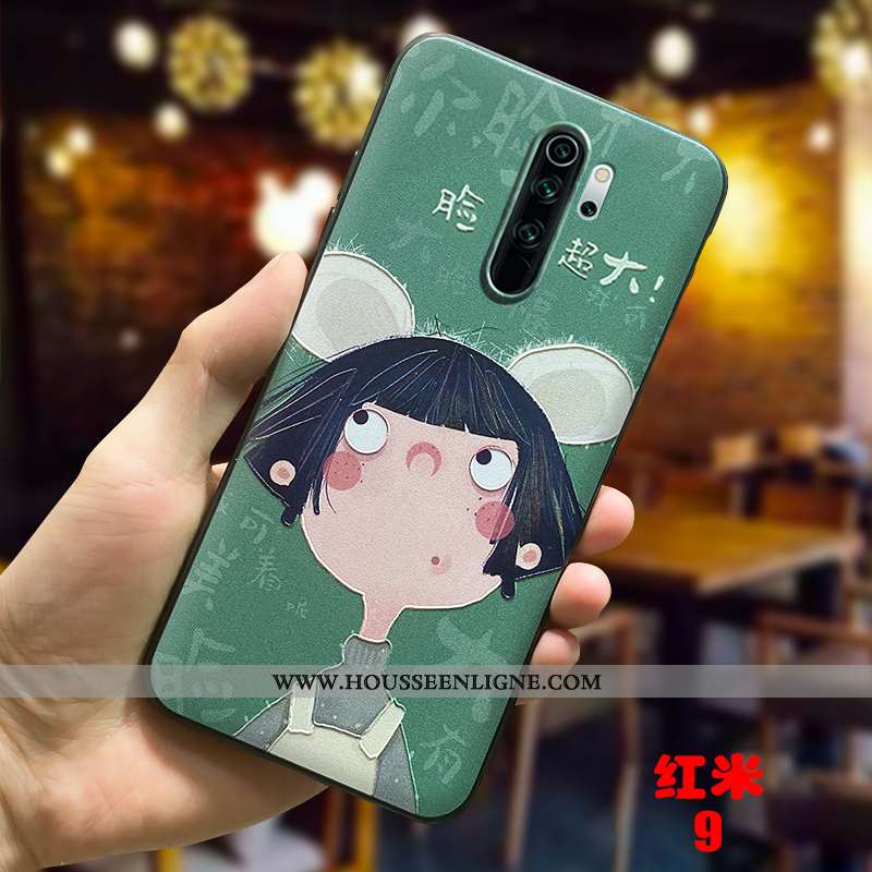 Coque Xiaomi Redmi 9 Personnalité Créatif Petit Tout Compris Protection Dessin Animé Verte