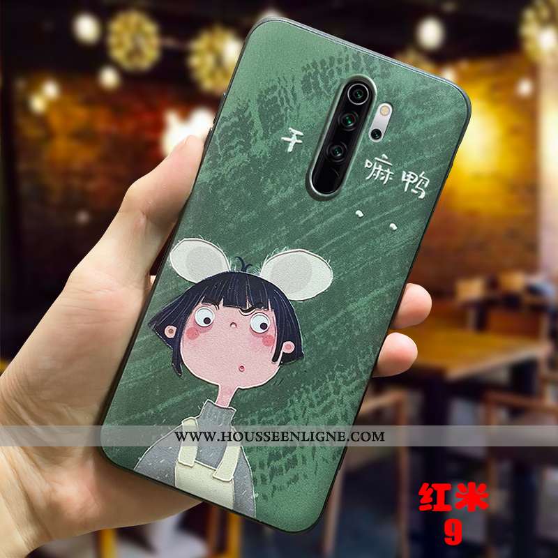 Coque Xiaomi Redmi 9 Personnalité Créatif Petit Tout Compris Protection Dessin Animé Verte