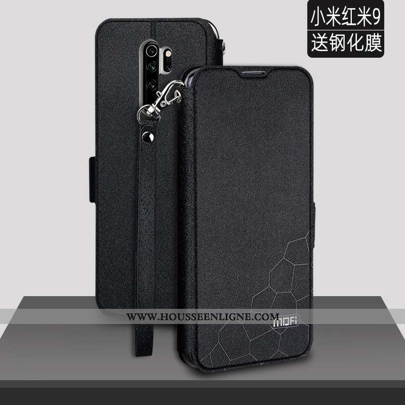 Coque Xiaomi Redmi 9 Silicone Protection Étui Petit Rouge Légère Personnalité Noir