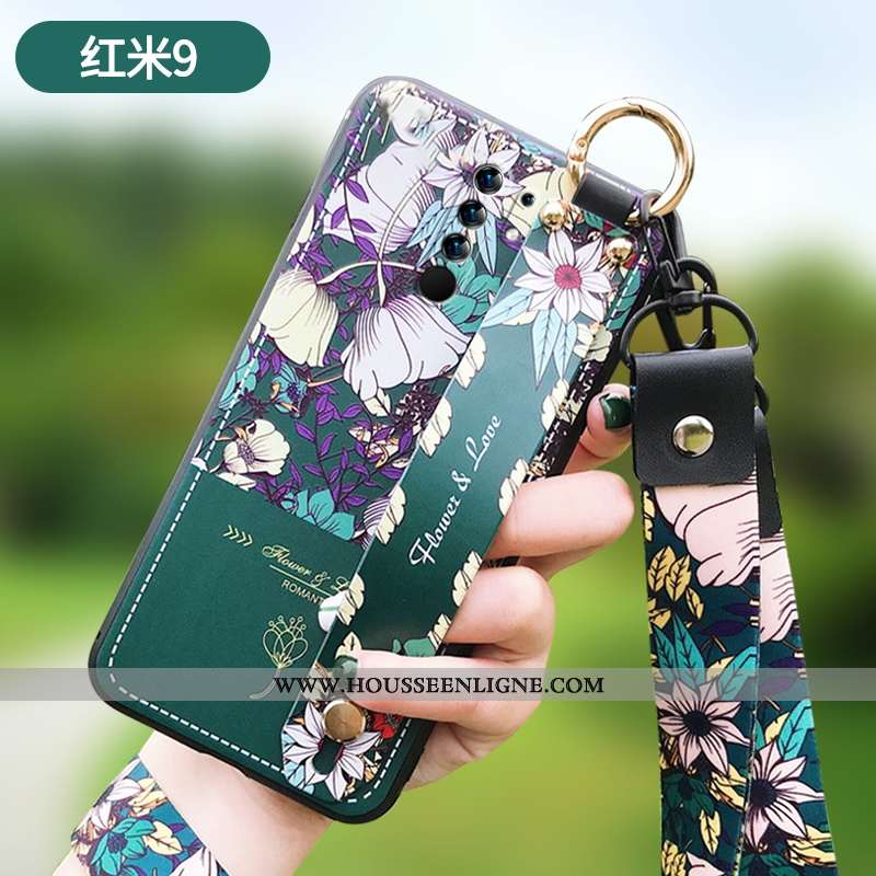 Coque Xiaomi Redmi 9 Ultra Tendance Téléphone Portable Légère Tout Compris Créatif Verte