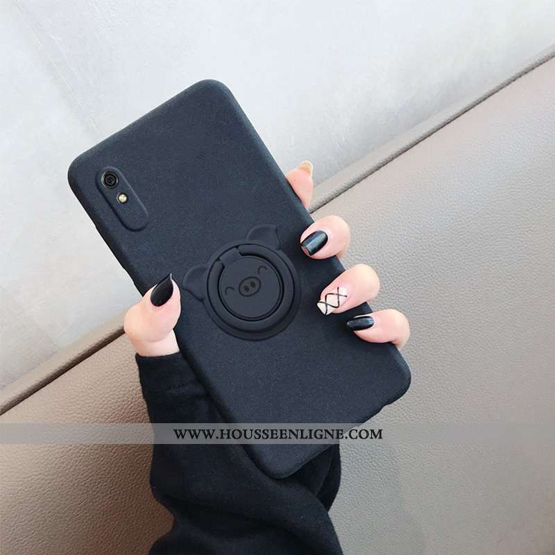 Coque Xiaomi Redmi 9a Délavé En Daim Personnalité Tendance Rouge Tout Compris Petit À Bord Gris
