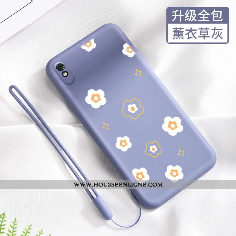 Coque Xiaomi Redmi 9a Fluide Doux Silicone Petit Tendance Délavé En Daim Tout Compris Verte