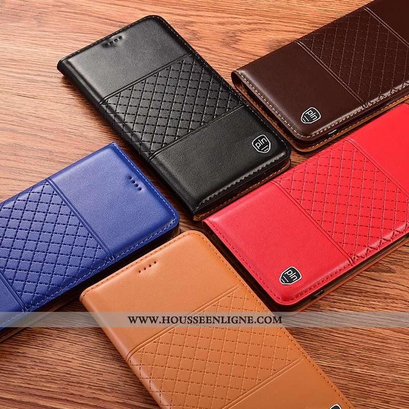 Coque Xiaomi Redmi 9a Protection Cuir Véritable Étui Petit Housse Incassable Téléphone Portable Bleu