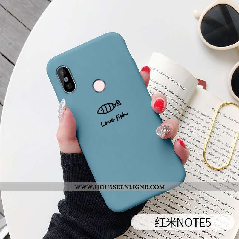 Coque Xiaomi Redmi Note 5 Charmant Tendance Haute Incassable Chiens Bleu Petit
