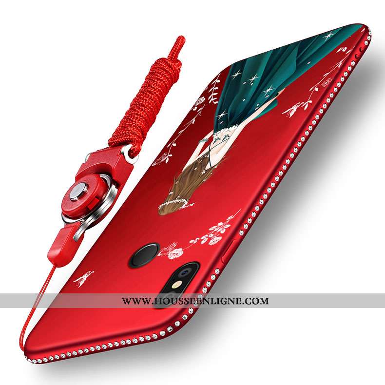 Coque Xiaomi Redmi Note 5 Protection Délavé En Daim Rouge Incassable Étui Petit Haute