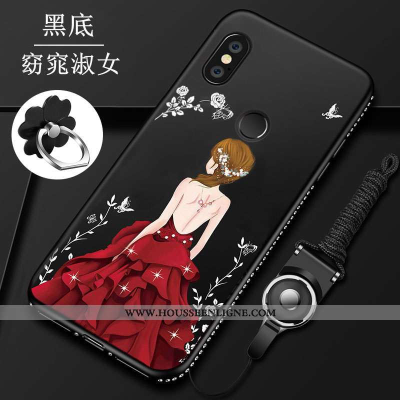 Coque Xiaomi Redmi Note 5 Protection Délavé En Daim Rouge Incassable Étui Petit Haute