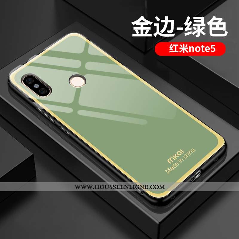 Coque Xiaomi Redmi Note 5 Tendance Légère Simple Silicone Amoureux Téléphone Portable Difficile Vert