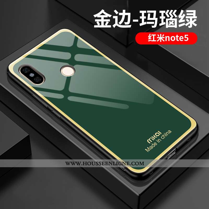 Coque Xiaomi Redmi Note 5 Tendance Légère Simple Silicone Amoureux Téléphone Portable Difficile Vert