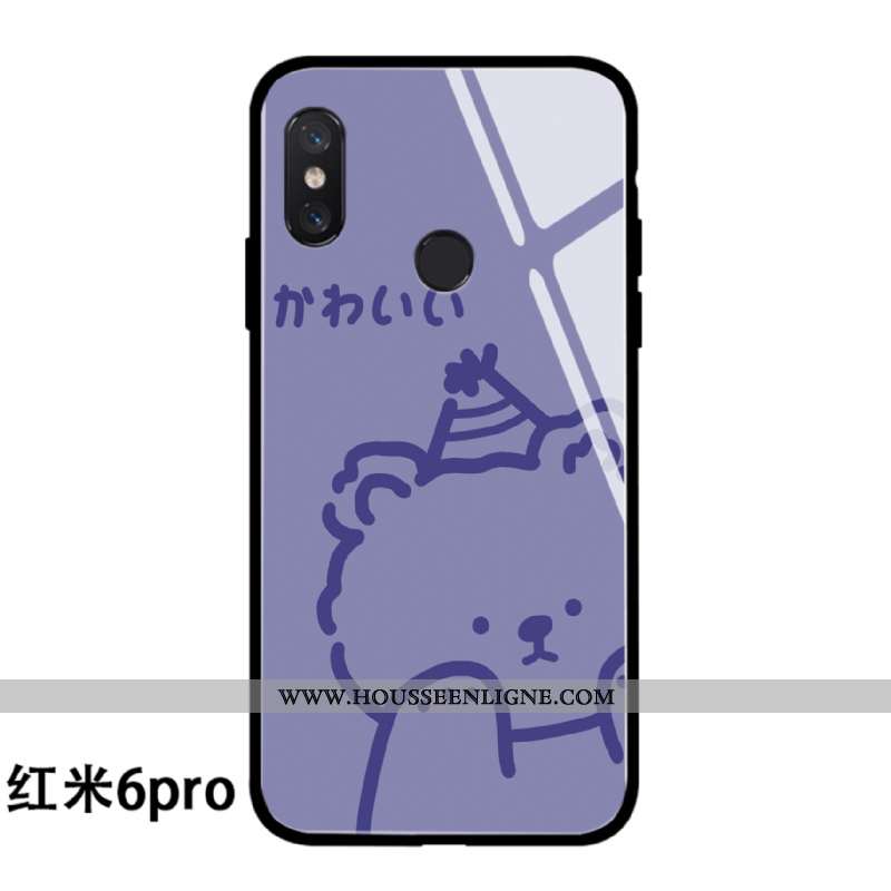 Coque Xiaomi Redmi Note 6 Pro Créatif Dessin Animé Bleu Charmant Légère Rouge