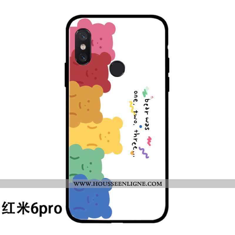 Coque Xiaomi Redmi Note 6 Pro Créatif Dessin Animé Bleu Charmant Légère Rouge