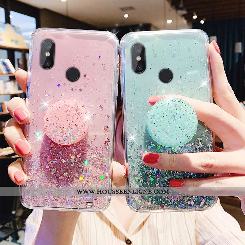 Coque Xiaomi Redmi Note 6 Pro Créatif Fluide Doux Protection Mode Tout Compris Transparent Étui Vert