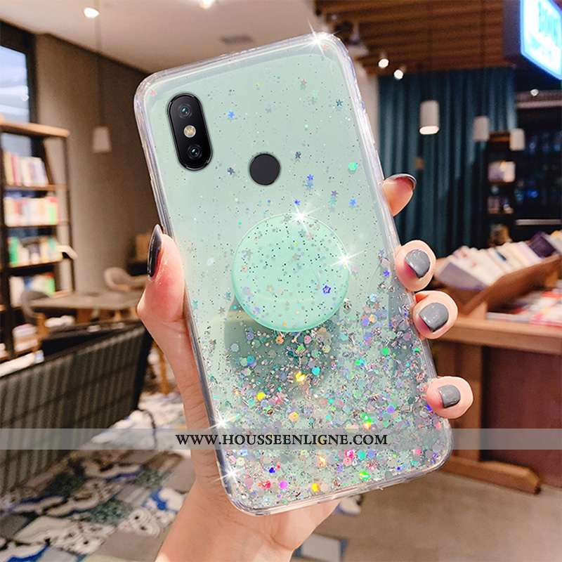 Coque Xiaomi Redmi Note 6 Pro Créatif Fluide Doux Protection Mode Tout Compris Transparent Étui Vert