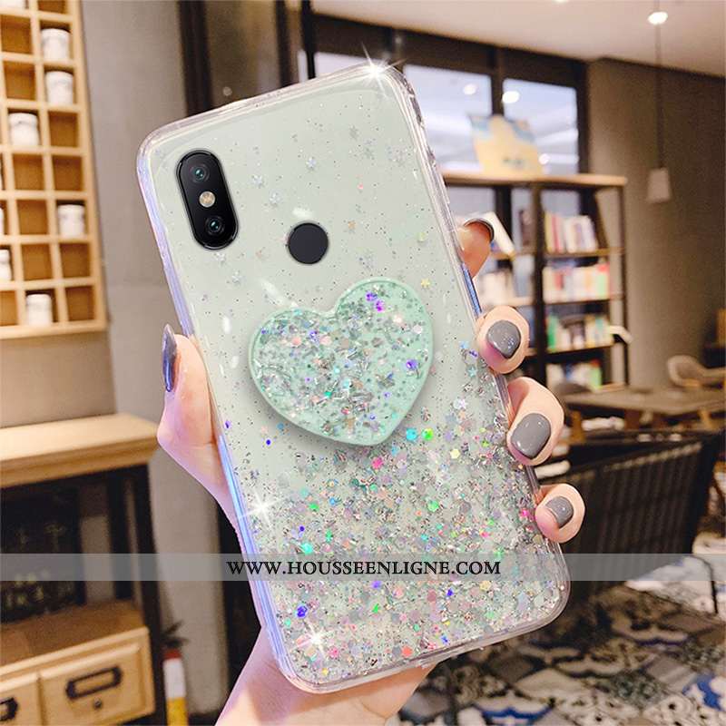 Coque Xiaomi Redmi Note 6 Pro Créatif Fluide Doux Protection Mode Tout Compris Transparent Étui Vert