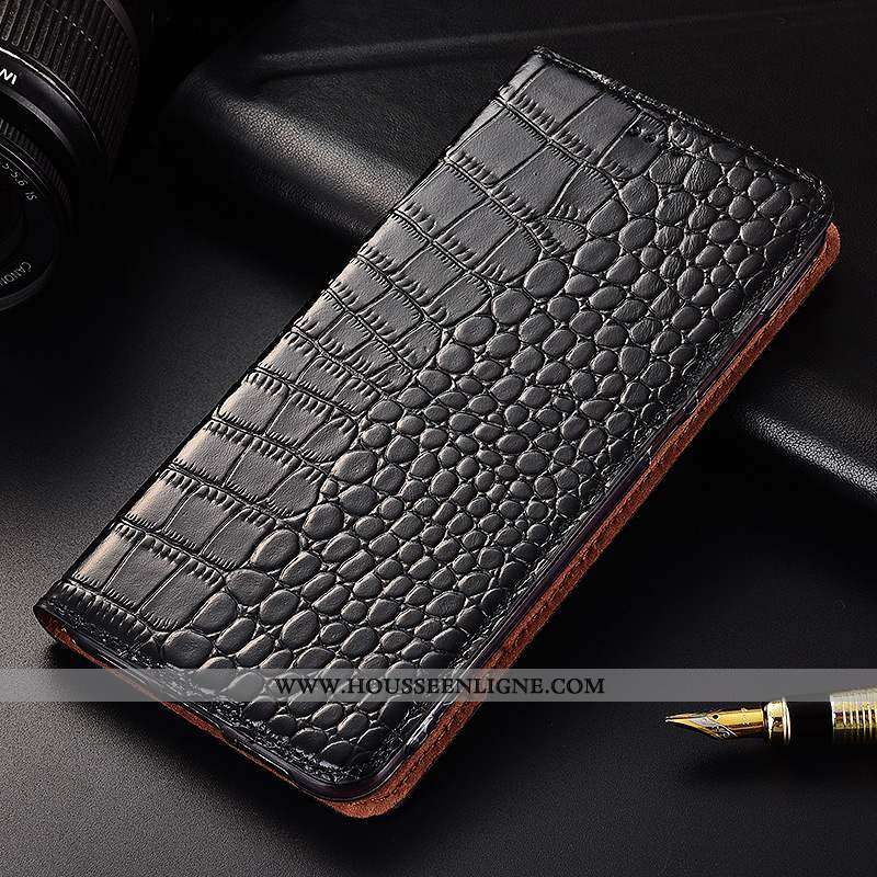 Coque Xiaomi Redmi Note 6 Pro Cuir Véritable Cuir Clamshell Incassable Petit Silicone Protection Mar