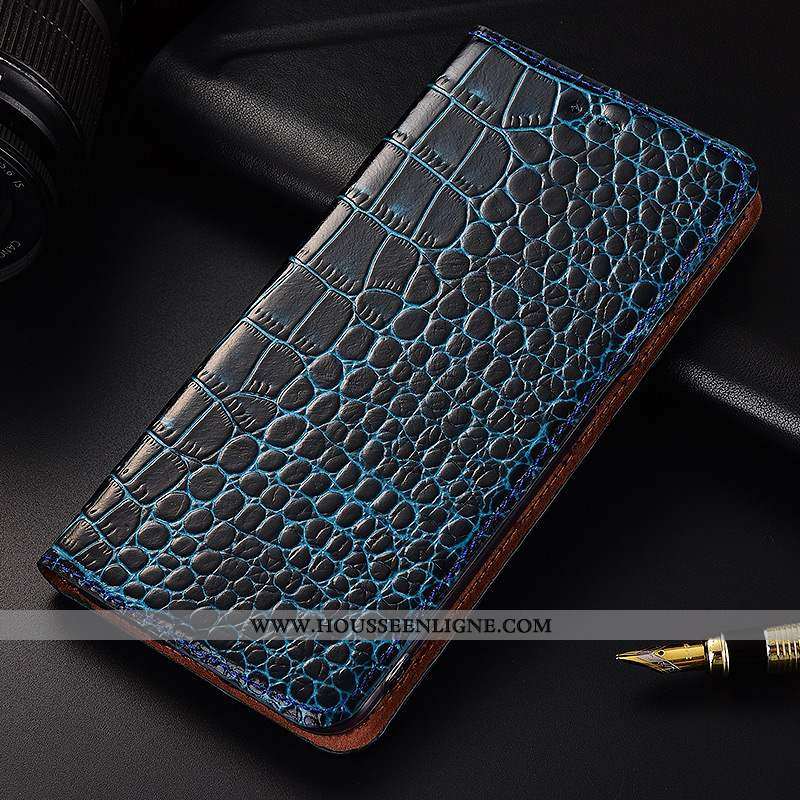 Coque Xiaomi Redmi Note 6 Pro Cuir Véritable Cuir Clamshell Incassable Petit Silicone Protection Mar