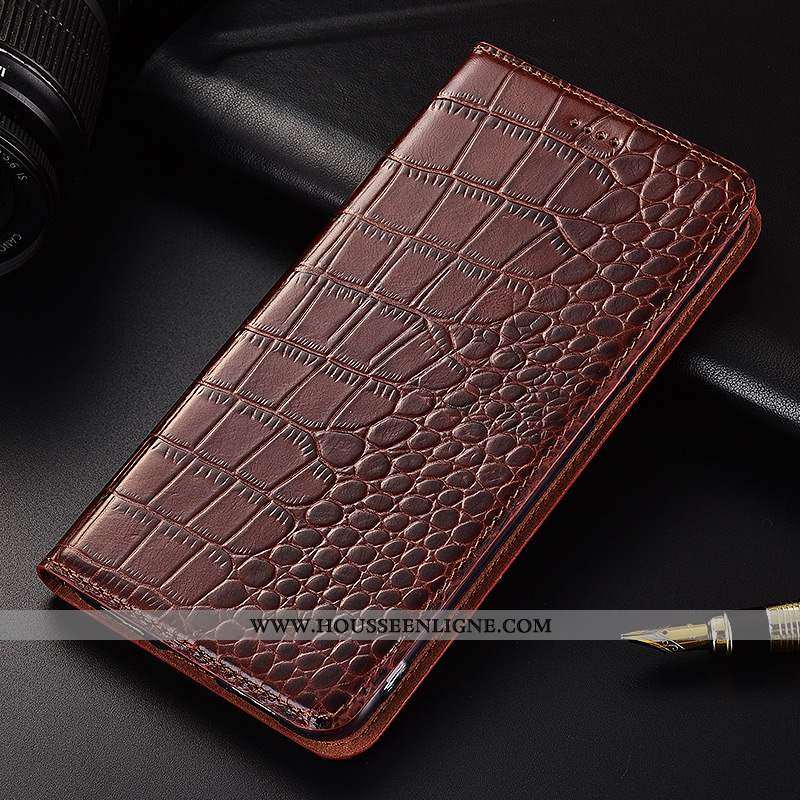 Coque Xiaomi Redmi Note 6 Pro Cuir Véritable Cuir Clamshell Incassable Petit Silicone Protection Mar