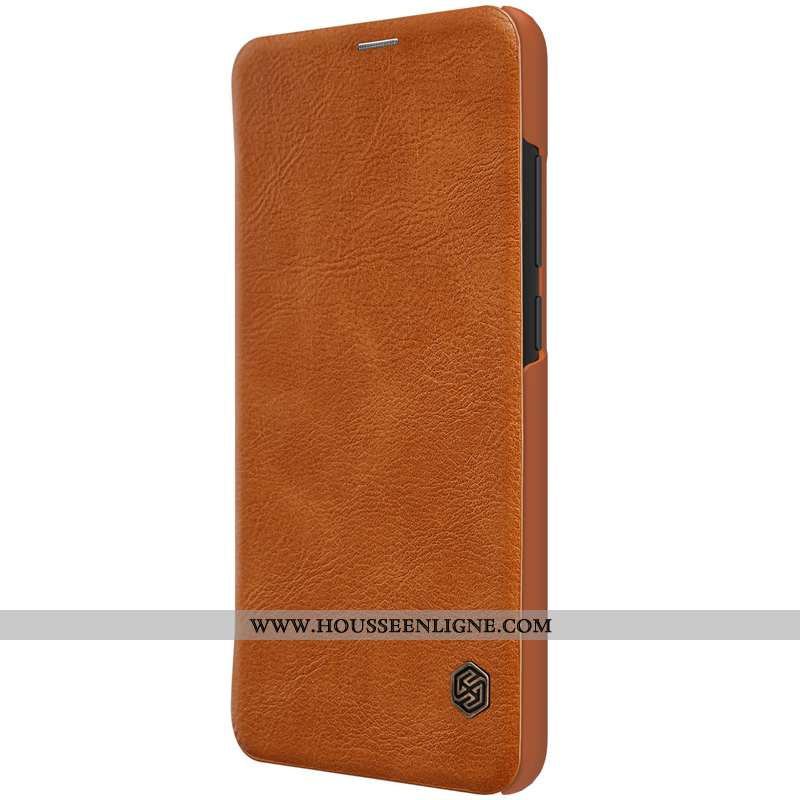 Coque Xiaomi Redmi Note 6 Pro Protection Cuir Business Or Étui Rouge Petit Marron