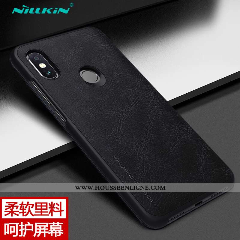 Coque Xiaomi Redmi Note 6 Pro Protection Cuir Business Or Étui Rouge Petit Marron