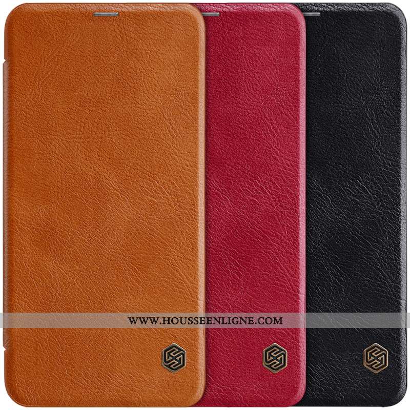 Coque Xiaomi Redmi Note 6 Pro Protection Cuir Business Or Étui Rouge Petit Marron