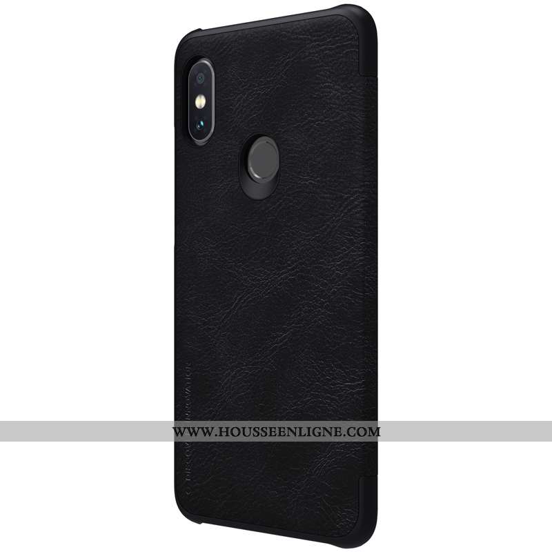 Coque Xiaomi Redmi Note 6 Pro Protection Cuir Business Or Étui Rouge Petit Marron