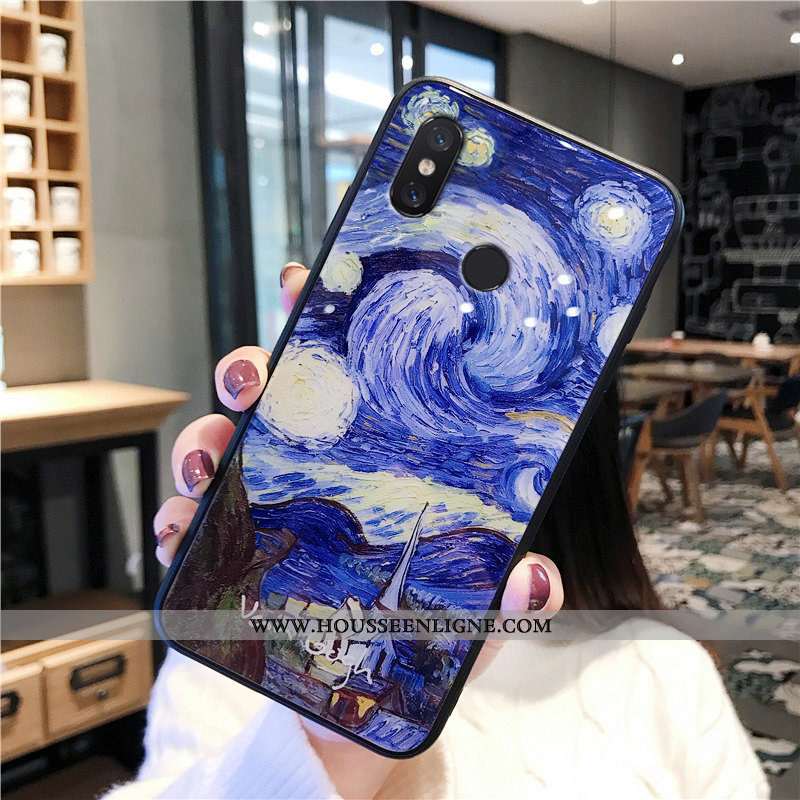 Coque Xiaomi Redmi Note 6 Pro Verre Personnalité Ciel Étoilé Protection Petit Europe Bleu