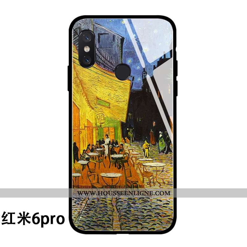 Coque Xiaomi Redmi Note 6 Pro Verre Personnalité Ciel Étoilé Protection Petit Europe Bleu