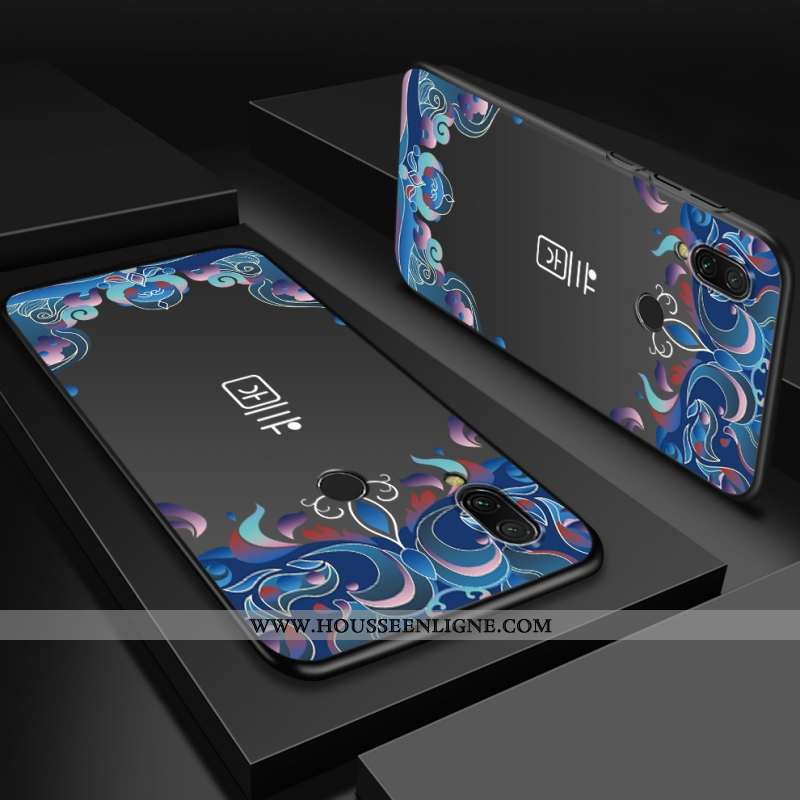 Coque Xiaomi Redmi Note 7 Délavé En Daim Personnalité Difficile Violet Téléphone Portable Rouge