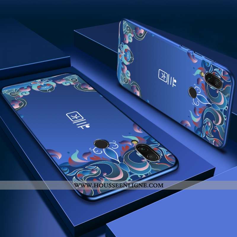 Coque Xiaomi Redmi Note 7 Délavé En Daim Personnalité Difficile Violet Téléphone Portable Rouge