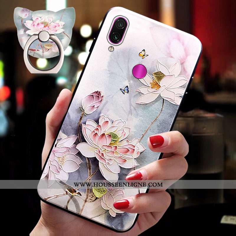 Coque Xiaomi Redmi Note 7 Ornements Suspendus Fluide Doux Bleu Téléphone Portable Silicone Petit Ann
