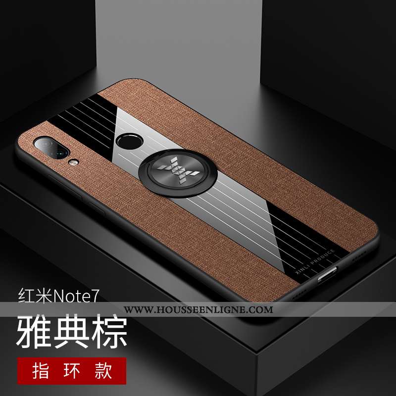 Coque Xiaomi Redmi Note 7 Protection Délavé En Daim Rouge Créatif Téléphone Portable Personnalité Ne