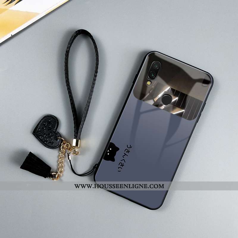 Coque Xiaomi Redmi Note 7 Protection Verre Étui Net Rouge Tendance Personnalité Verte