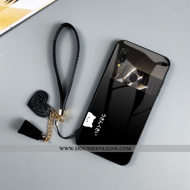 Coque Xiaomi Redmi Note 7 Protection Verre Étui Net Rouge Tendance Personnalité Verte
