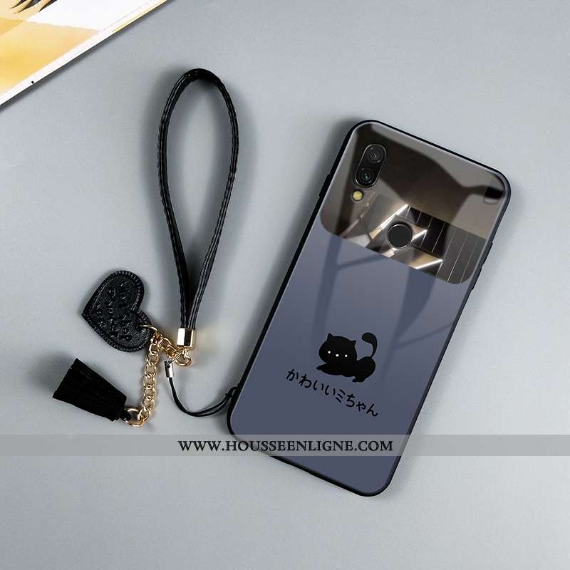 Coque Xiaomi Redmi Note 7 Protection Verre Étui Net Rouge Tendance Personnalité Verte