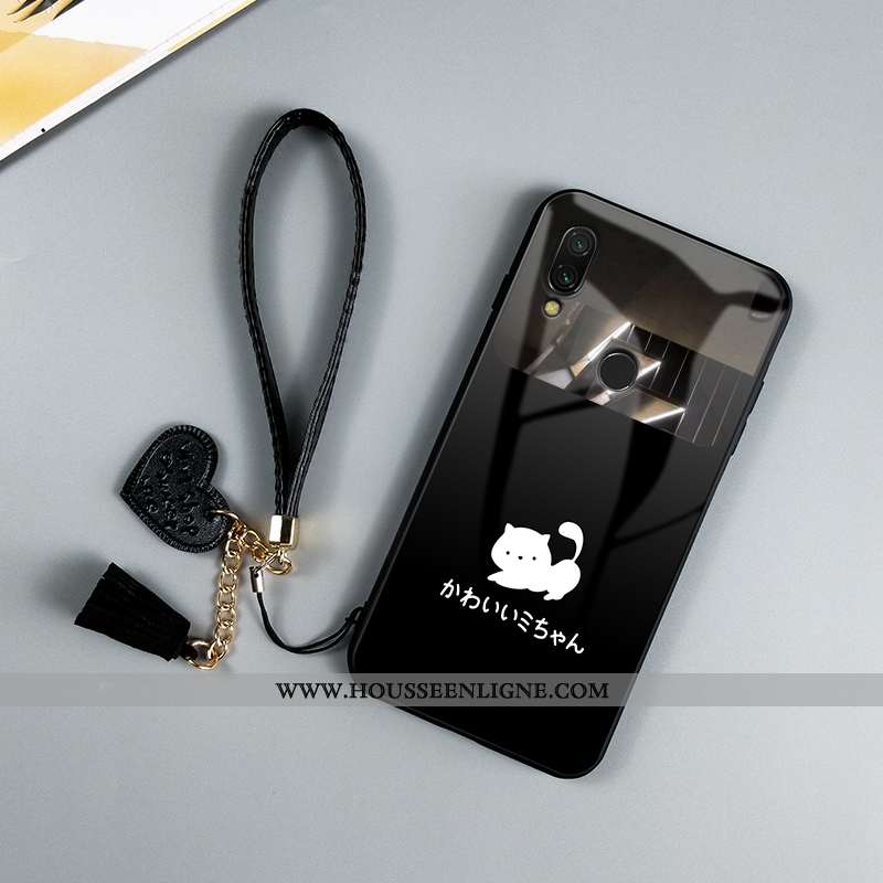 Coque Xiaomi Redmi Note 7 Protection Verre Étui Net Rouge Tendance Personnalité Verte