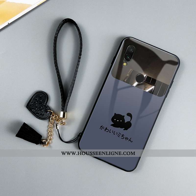 Coque Xiaomi Redmi Note 7 Protection Verre Étui Net Rouge Tendance Personnalité Verte