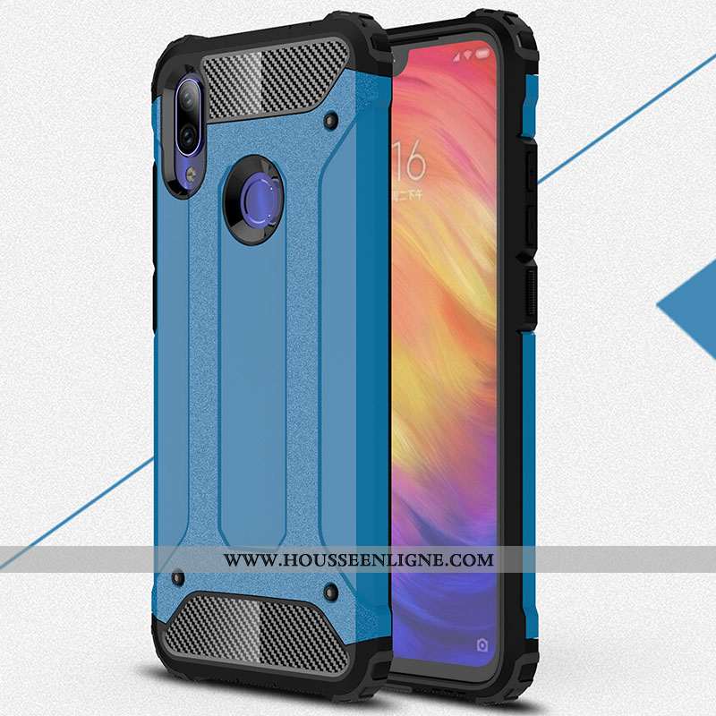 Coque Xiaomi Redmi Note 7 Silicone Protection Rouge Épaissir Délavé En Daim Étui Fluide Doux Blanche