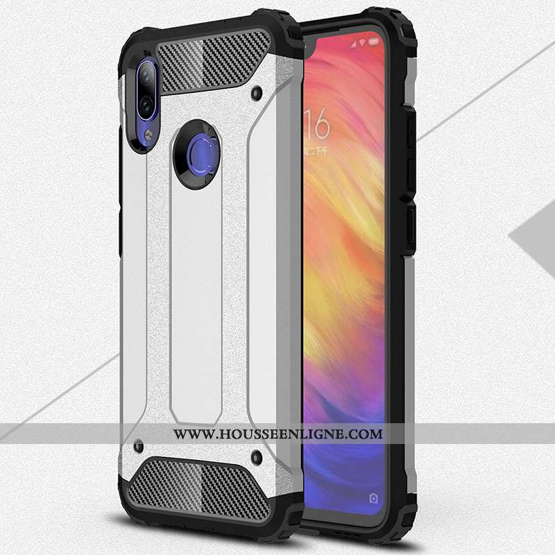 Coque Xiaomi Redmi Note 7 Silicone Protection Rouge Épaissir Délavé En Daim Étui Fluide Doux Blanche