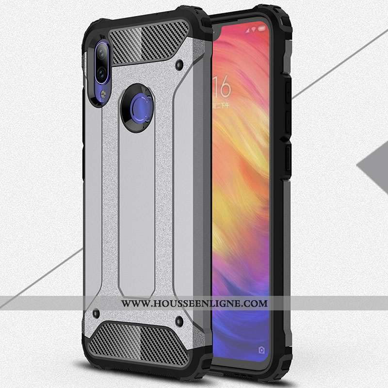 Coque Xiaomi Redmi Note 7 Silicone Protection Rouge Épaissir Délavé En Daim Étui Fluide Doux Blanche