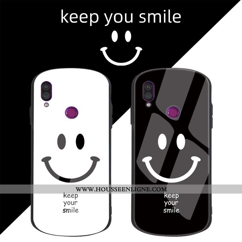 Coque Xiaomi Redmi Note 7 Tendance Fluide Doux Protection Étui Incassable Net Rouge Petit Noir