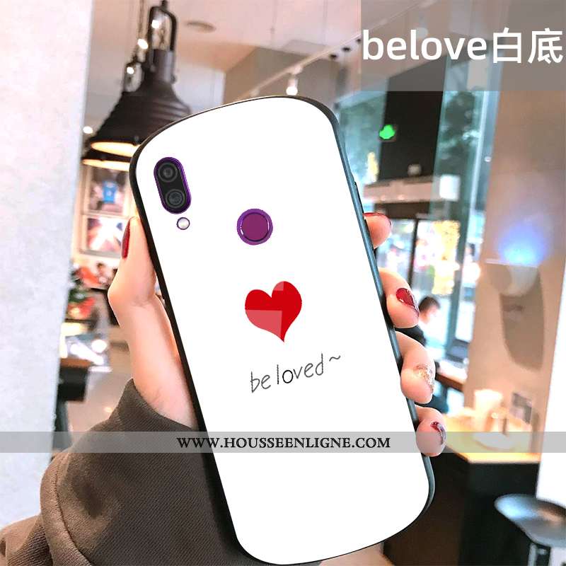 Coque Xiaomi Redmi Note 7 Tendance Fluide Doux Protection Étui Incassable Net Rouge Petit Noir