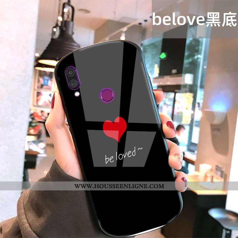 Coque Xiaomi Redmi Note 7 Tendance Fluide Doux Protection Étui Incassable Net Rouge Petit Noir