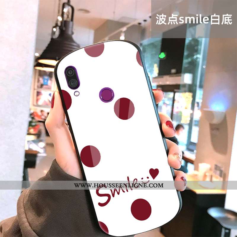 Coque Xiaomi Redmi Note 7 Tendance Fluide Doux Protection Étui Incassable Net Rouge Petit Noir