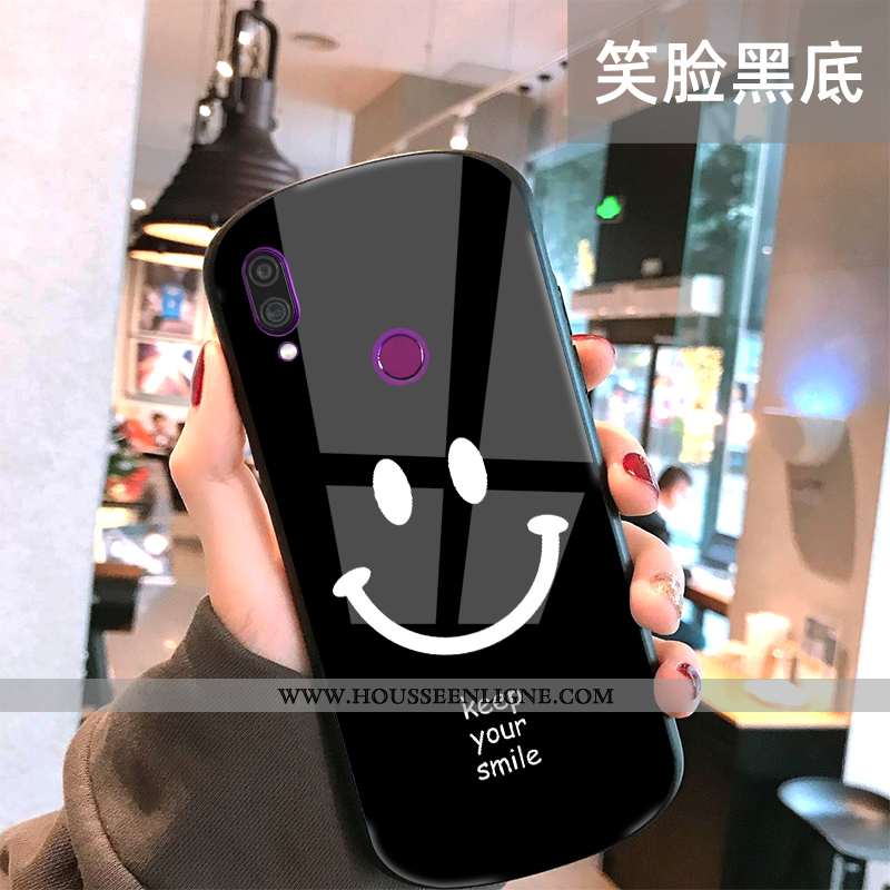 Coque Xiaomi Redmi Note 7 Tendance Fluide Doux Protection Étui Incassable Net Rouge Petit Noir