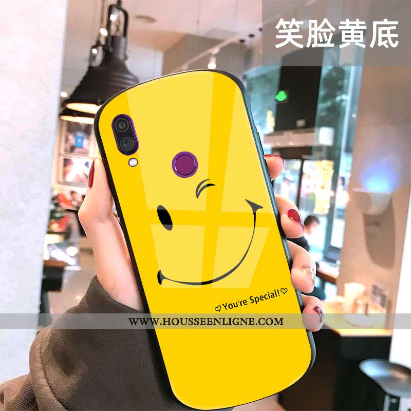 Coque Xiaomi Redmi Note 7 Tendance Fluide Doux Protection Étui Incassable Net Rouge Petit Noir