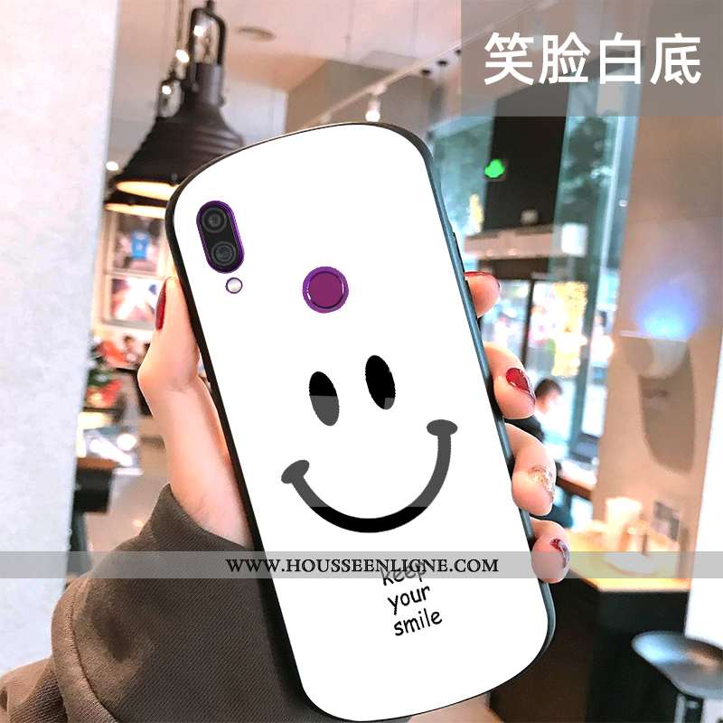 Coque Xiaomi Redmi Note 7 Tendance Fluide Doux Protection Étui Incassable Net Rouge Petit Noir