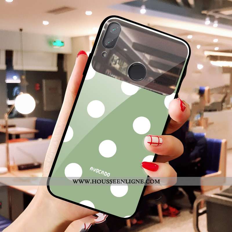 Coque Xiaomi Redmi Note 7 Verre Vert Miroir Orange Bovins Point D'onde Maquillage Verte