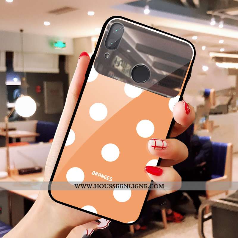 Coque Xiaomi Redmi Note 7 Verre Vert Miroir Orange Bovins Point D'onde Maquillage Verte